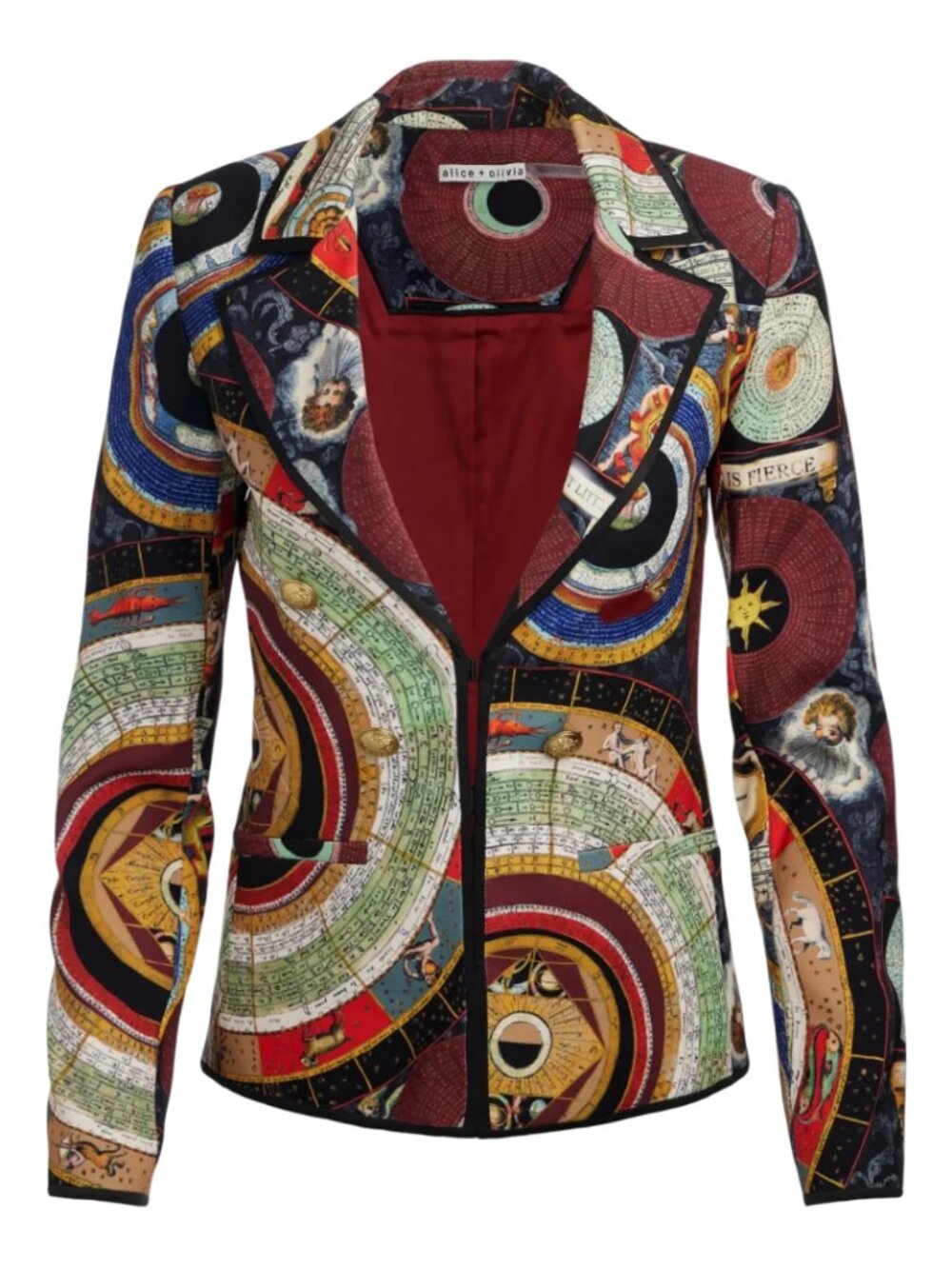 ALICE + OLIVIA Mya Notch Lapel Fitted Blazer